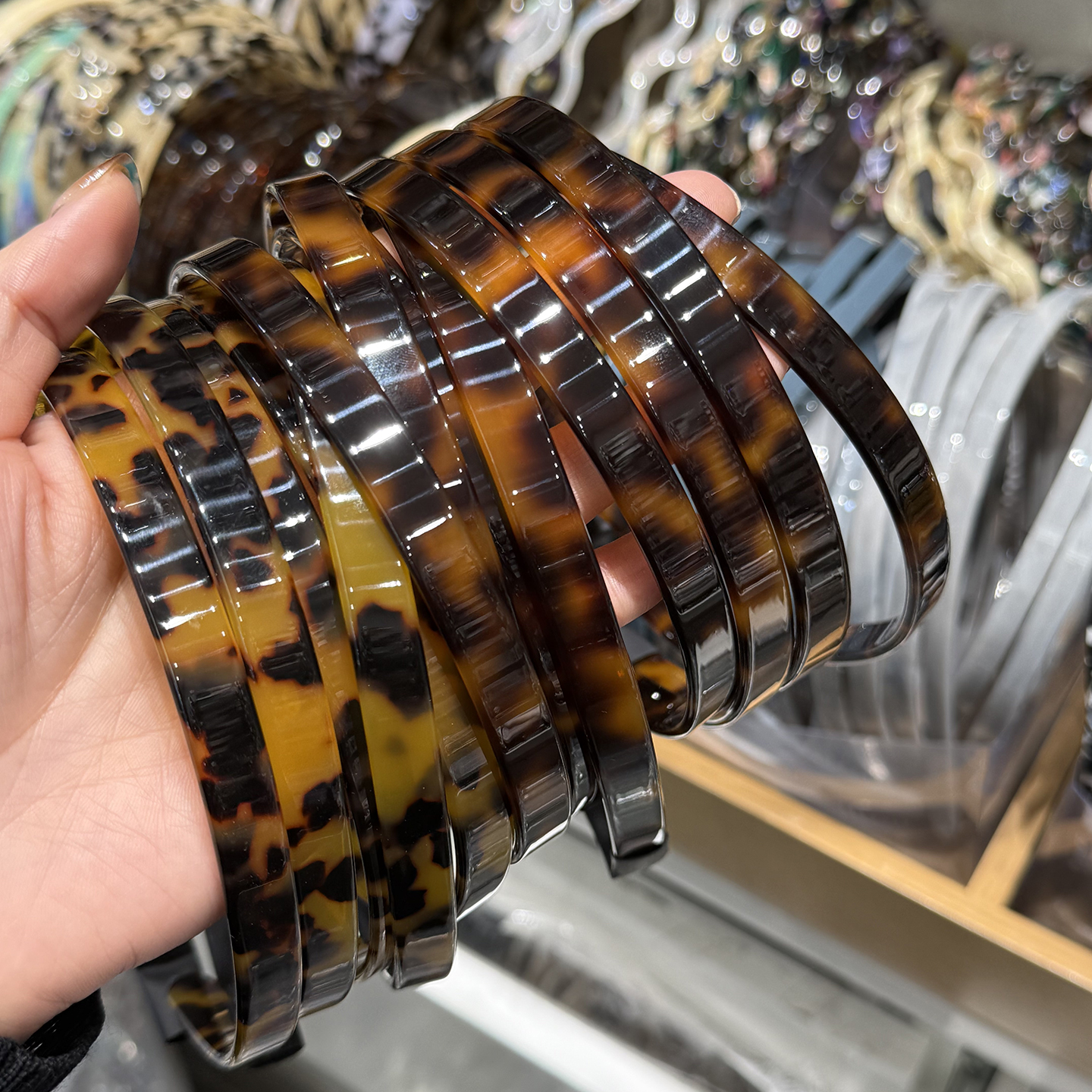 辛欣韩国进口东大门新款醋酸头箍发箍玳瑁氛围感发卡穿搭配饰