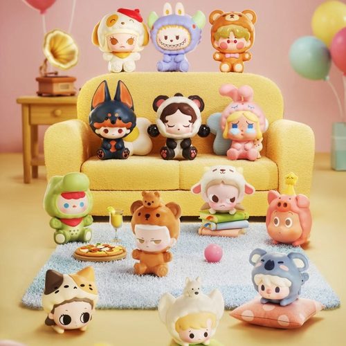 正品泡泡玛特萌粒睡衣派对