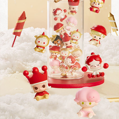 POPMART泡泡萌粒新年坐姿系列公仔盲盒潮流摆件礼物