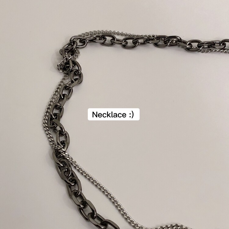 B218-S92-P15个性叠戴双链男士女情侣款饰品首饰项链银色饰品2023,饰品头饰,星座1613（原B218）