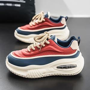 B218-2411-P65秋季新款时尚休闲鞋低帮皮面老爹鞋百搭青年跑步男