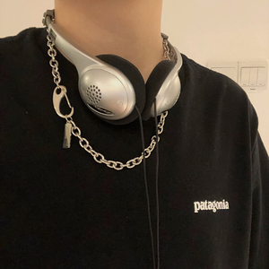B218-S84-P15潮流男女情侣款银色饰品项链服饰搭配ins网红韩版秋图片