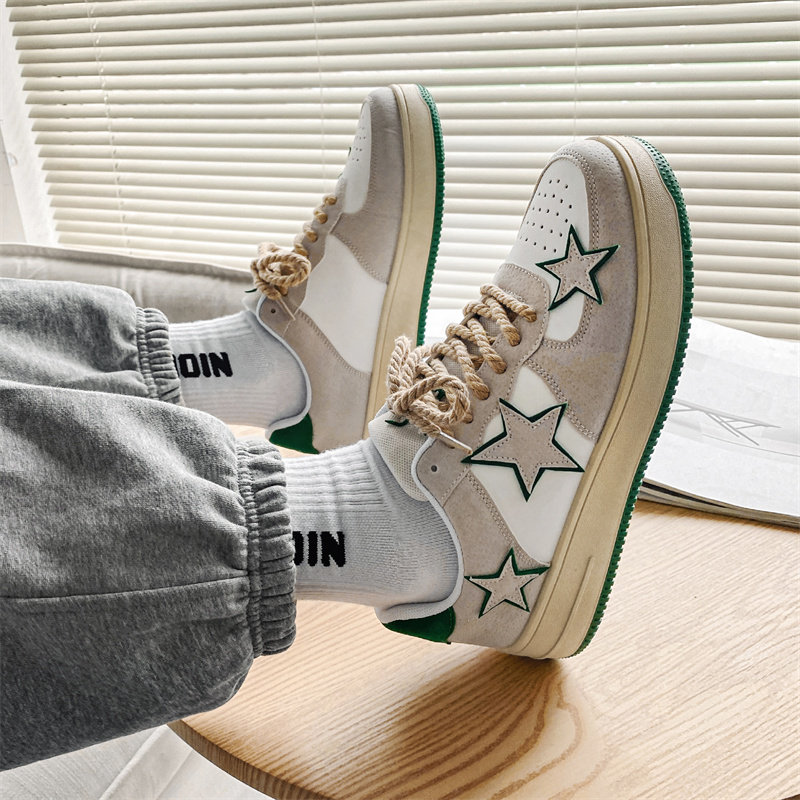 B218-1328-P58港风潮流男士休闲低帮板鞋学生鞋子运动风五角星新，男鞋休闲鞋，星座1613（原B218）