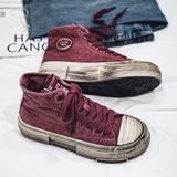 B218-2387-P70男士休闲鞋2024新款小众秋冬季潮流高帮帆布鞋子，男鞋帆布鞋，电商B218