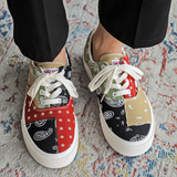 B218-1786-P48潮流复古拼接腰果花撞色低帮休闲情侣男学生帆布鞋，男鞋帆布鞋，电商B218