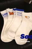 B218-W116-P20情侣休闲趣味字母中筒棉袜子男女同款学生袜新款夏，袜子，电商B218