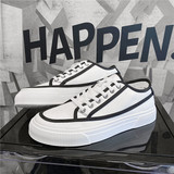 B218-1129-P45百搭休闲鞋学生透气系带圆头运动低帮潮流帆布鞋男，男鞋帆布鞋，电商B218