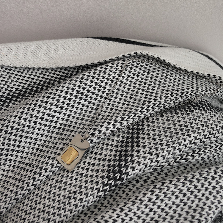 B218-S57-P18双链w叠戴项链男女情侣项链饰品电话卡新款,饰品头饰,星座1613（原B218）