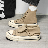 B218-1920-P58绒面高帮帆布潮鞋新款可低帮休闲学生鞋子2023，男鞋帆布鞋，电商B218