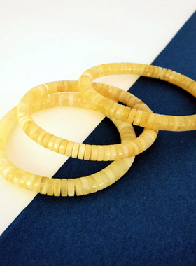 天然蜜蜡手串手链白花蜜瓷白满蜜药片直切算盘珠隔片饰品一物一图