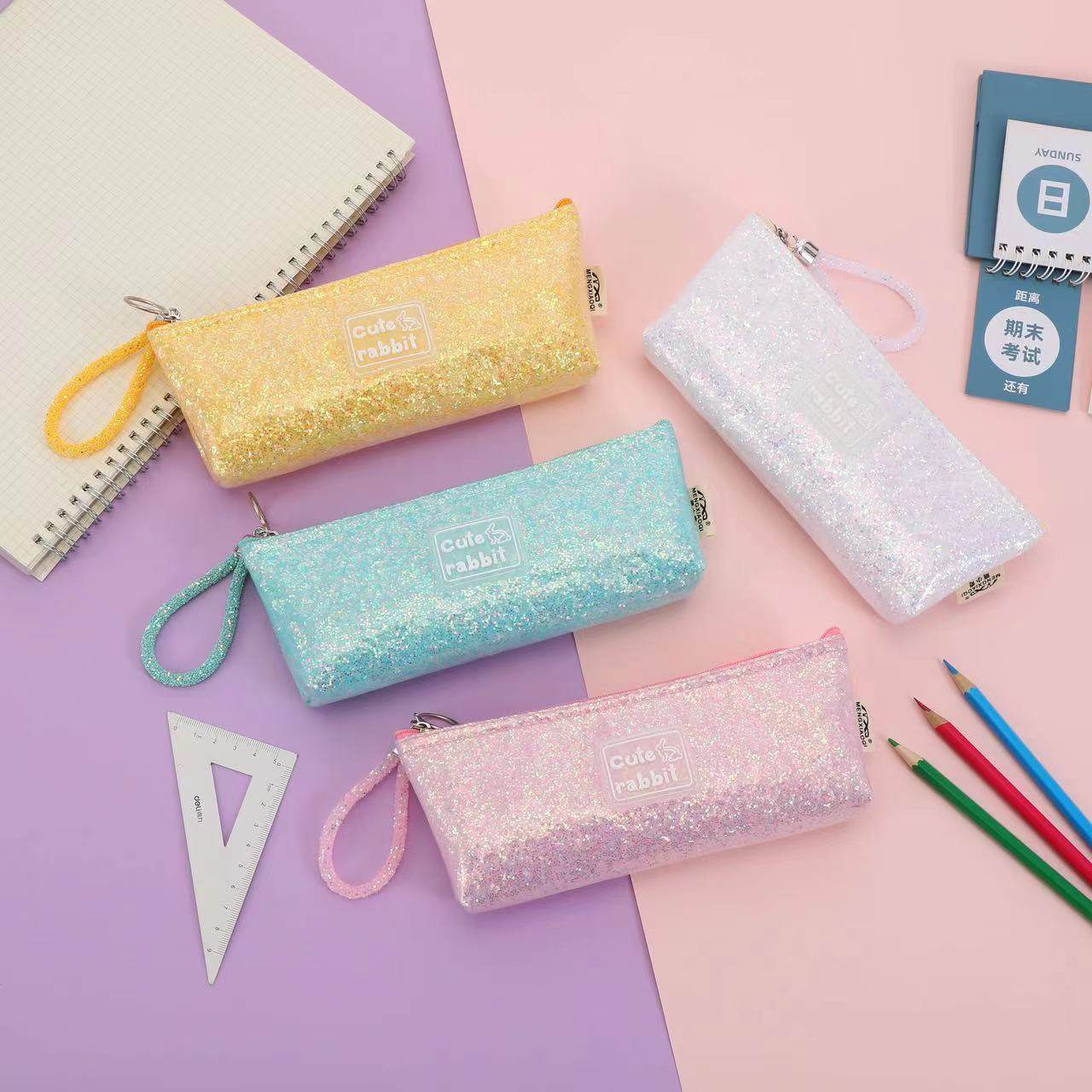 炫彩亮片三角高颜值简约放随笔袋学生文具盒大容量收纳包化妆包,文具电教/文化用品/商务用品,笔袋,淘宝优惠券,粉丝福利购,淘宝优惠卷