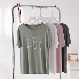 绝了~超凉快铜氨丝短袖T恤女夏季宽松显瘦轻薄冰丝面膜上衣打底衫