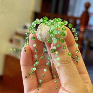 ＜小跳蛙＞手工串珠永生多肉工位办公桌迷你摆件微缩绿植仿真植物