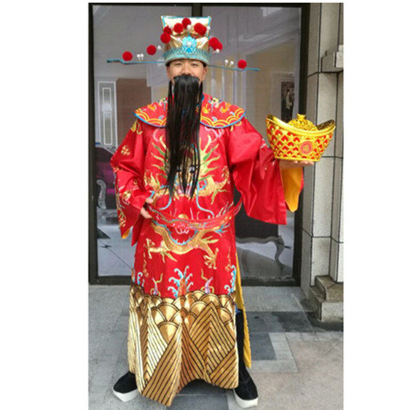 财神爷服装租赁 现货公司年会开业庆典春节服饰 包邮古装戏服出租