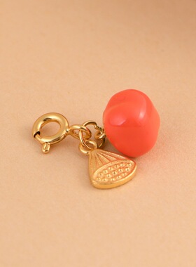 云尚服饰s925银镀金莲蓬事事如意龙虾扣吊饰挂件DIY手工盘缠配件