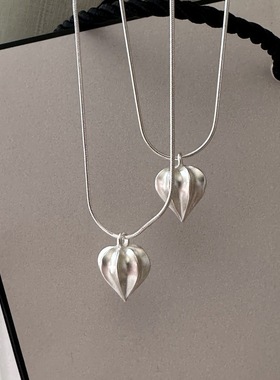 云尚服饰s925纯银韩版小众设计感姑娘果哑光项链简约复古锁骨链