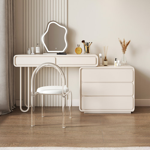 胜林法式奶油风梳妆台斗柜一体