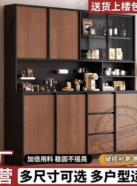 古风餐边一体中古靠墙储物柜实木客厅家用厨房茶水酒柜置物架橱柜
