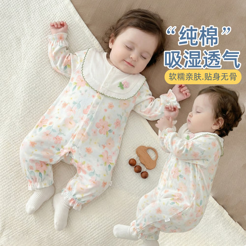 婴儿衣服春装连体衣纯棉a类睡衣