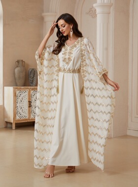 Arab Women Robe2026中东沙特阿拉伯连衣裙长袖连衣裙long dress