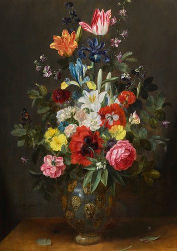 T171【荷兰】伊肯斯（Frans Ykens）静物花卉油画资源网传图库.