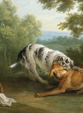 K089【法国】让·巴普蒂斯特·伍德（Jean Baptiste Oudry）绘画