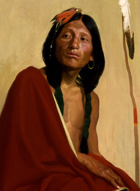 K198【美国】库斯Eanger Irving Couse美国原住民题材绘画图库.