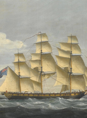 K149【英国】（Thomas Whitcombe）帆船、航海题材绘画电子图库.