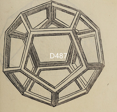 D487【意大利】卢卡·帕乔利（Luca Pacioli）常见几何体版画图库