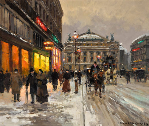 T155【法国】(Edouard Leon Cortes)街景油画美术素材网传图库