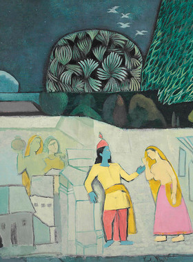 A128【印度】（Krishna Shamrao Kulkarni ）抽象绘画网传图库