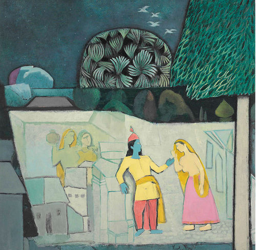 A128【印度】（Krishna Shamrao Kulkarni ）抽象绘画网传图库