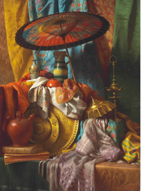 C424【美国】（George Henry Hall）写实静物花卉人物油画图库