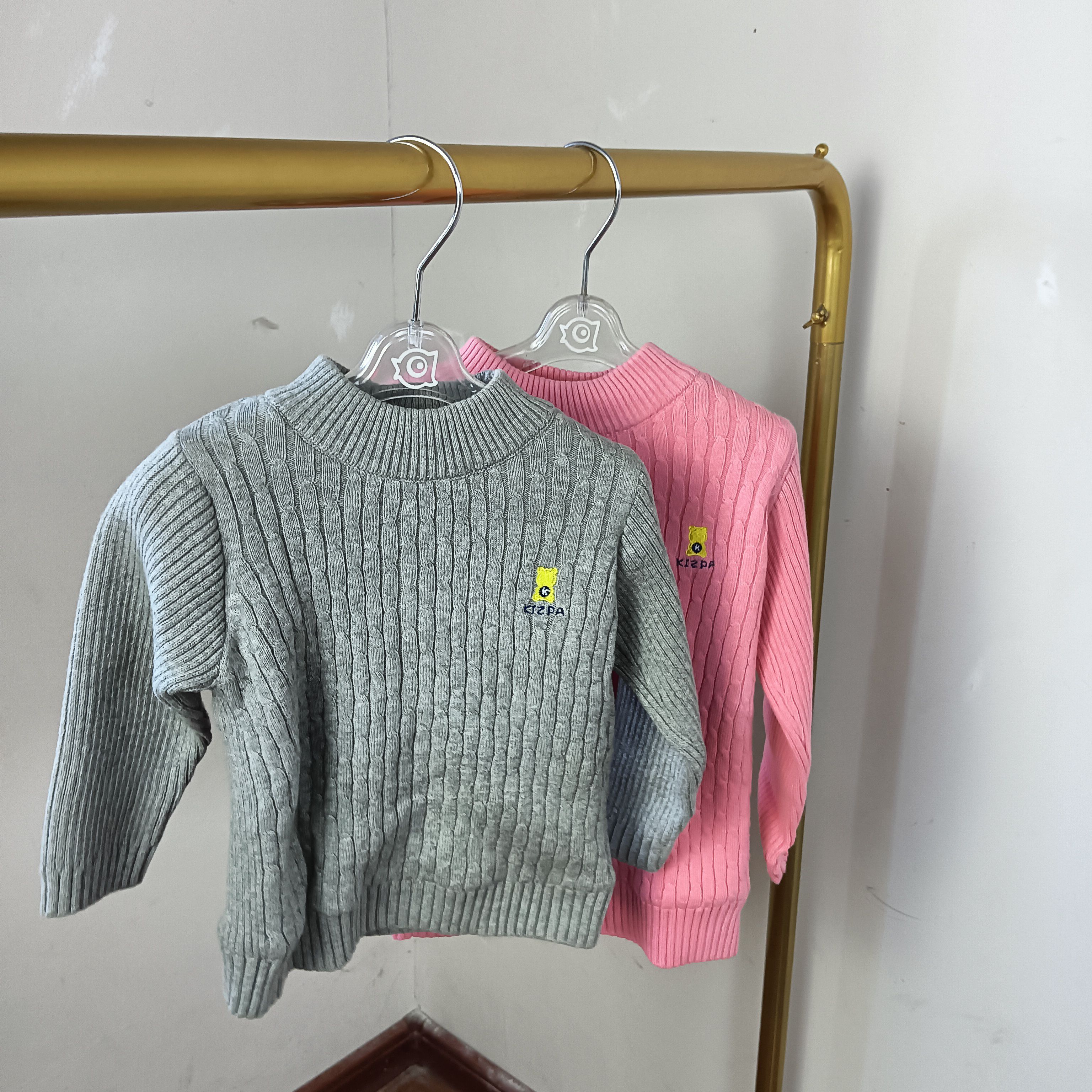 儿童冬季加厚加绒线衣女童毛线毛衣打底衫