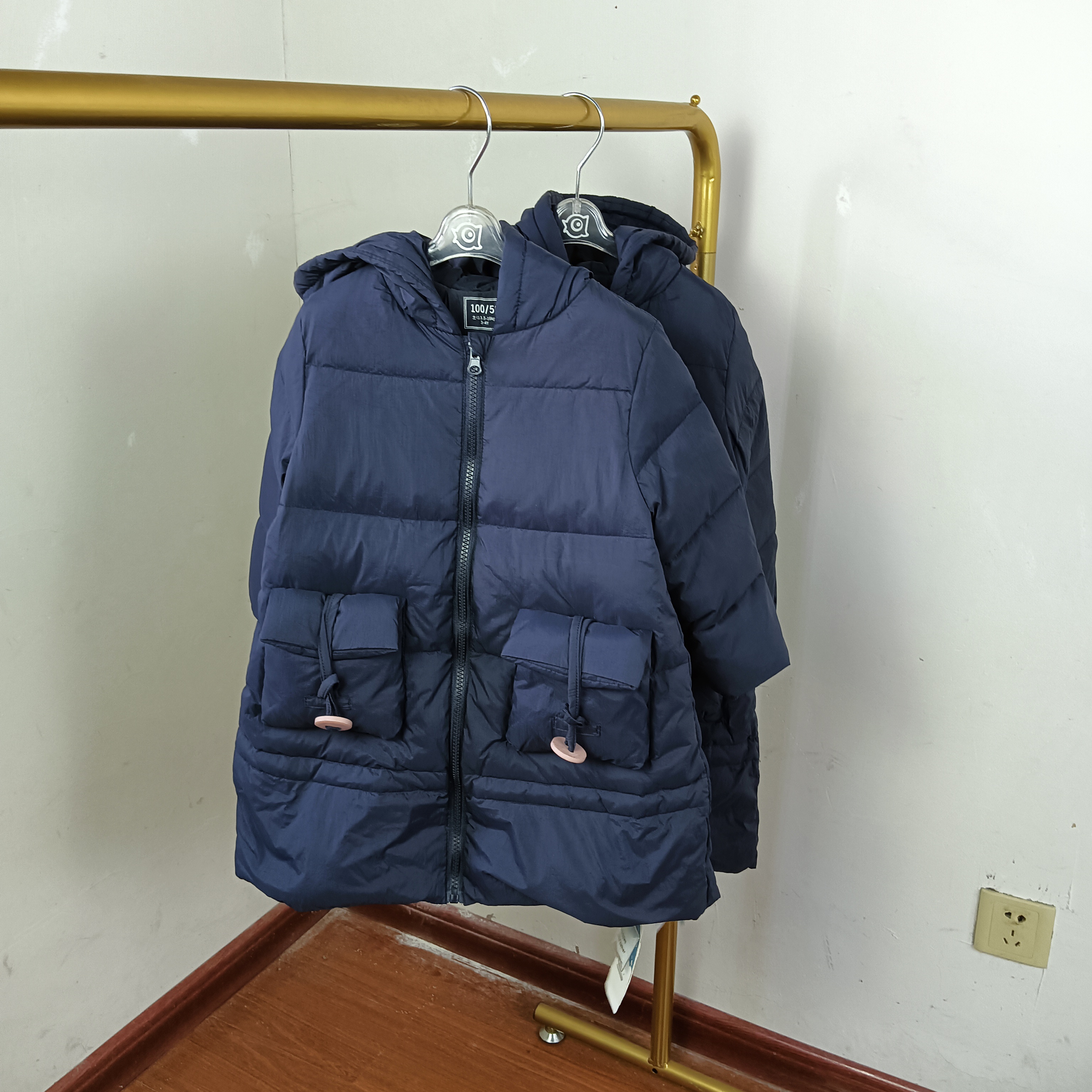 儿童女童连帽羽绒服长款过膝加厚保暖冬季外套收腰羽绒服