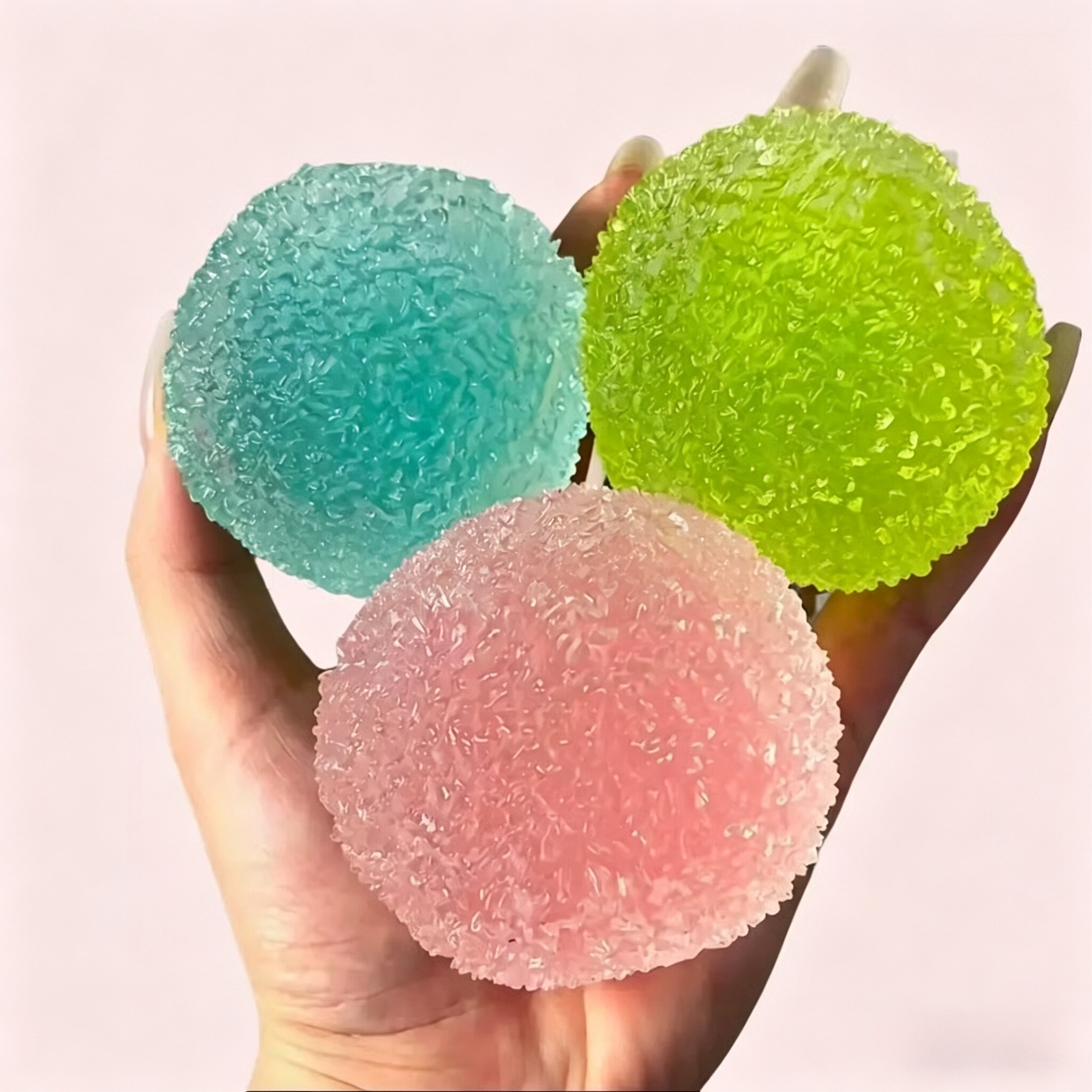 跨进新品Handcrafted Crystal Mochi Ball Squishy 麻糬球慢回弹