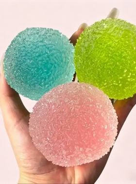 跨进新品Handcrafted Crystal Mochi Ball Squishy 麻糬球慢回弹