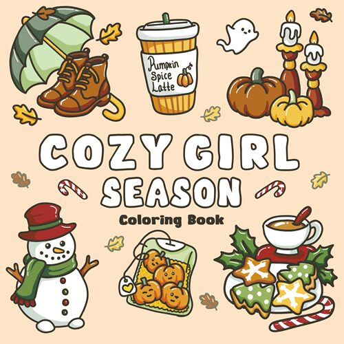 跨境新款Cozy Girl Season: Bold and Easy Coloring Book涂色书