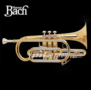 正品Bach/巴哈扳机磷铜三音短号管乐器初学演奏包邮