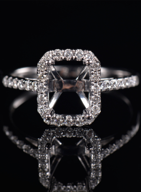Fay Jewelry 个性定制钻石戒指空托（925银/10K/14K/18K/PT950）
