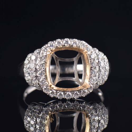 Fay Jewelry 18K金枕形镶钻戒托戒架指托定做原创DIY来图定制空托