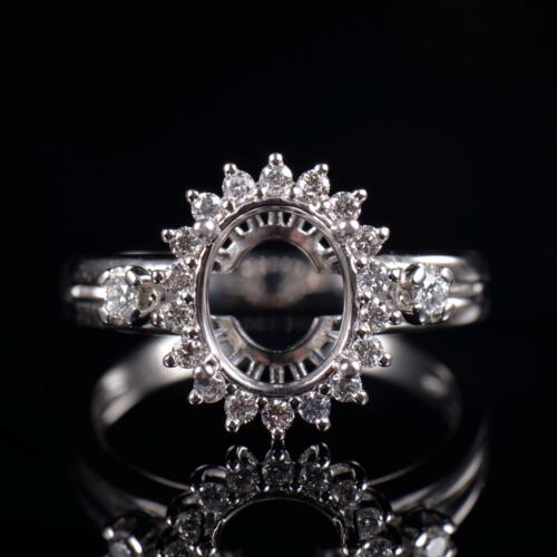 Fay Jewelry 14K金椭圆7*9镶钻定制戒指空托四爪镶嵌轻奢指环戒托