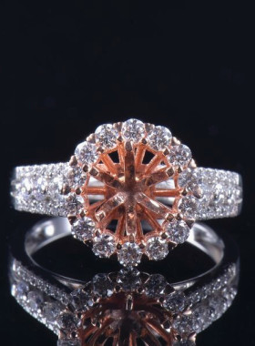 Fay Jewelry 个性定制钻石戒指空托（925银/10K/14K/18K/PT950）