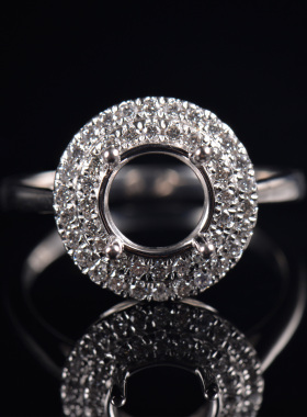 Fay Jewelry 个性定制钻石戒指空托（925银/10K/14K/18K/PT950）