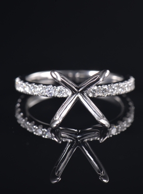 Fay Jewelry 个性定制钻石戒指空托（925银/10K/14K/18K/PT950）