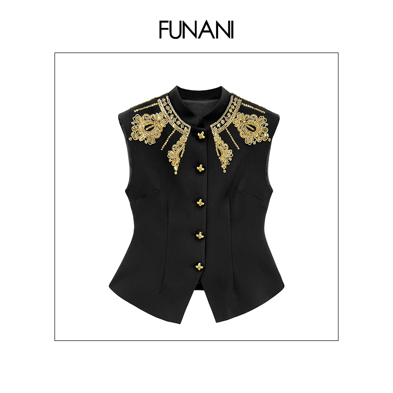 【FUNANI】 轻奢法式时尚重工高级定制原创设计 马甲 X2511101