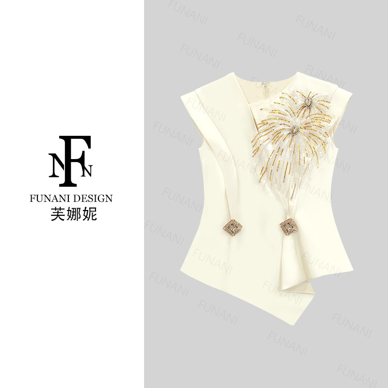 FNN【金色烟花】2025新款优雅气质复古休闲衣服女上衣F2520177A
