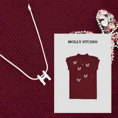 【蝴蝶少女】Molly 百搭时尚气质显瘦 上衣 M2025360