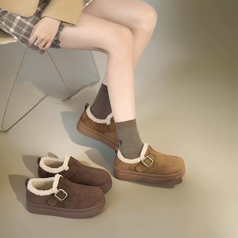 冬季新款加绒勃肯鞋厚底雪地靴美拉德保暖毛毛棉鞋女鞋鞋子762388