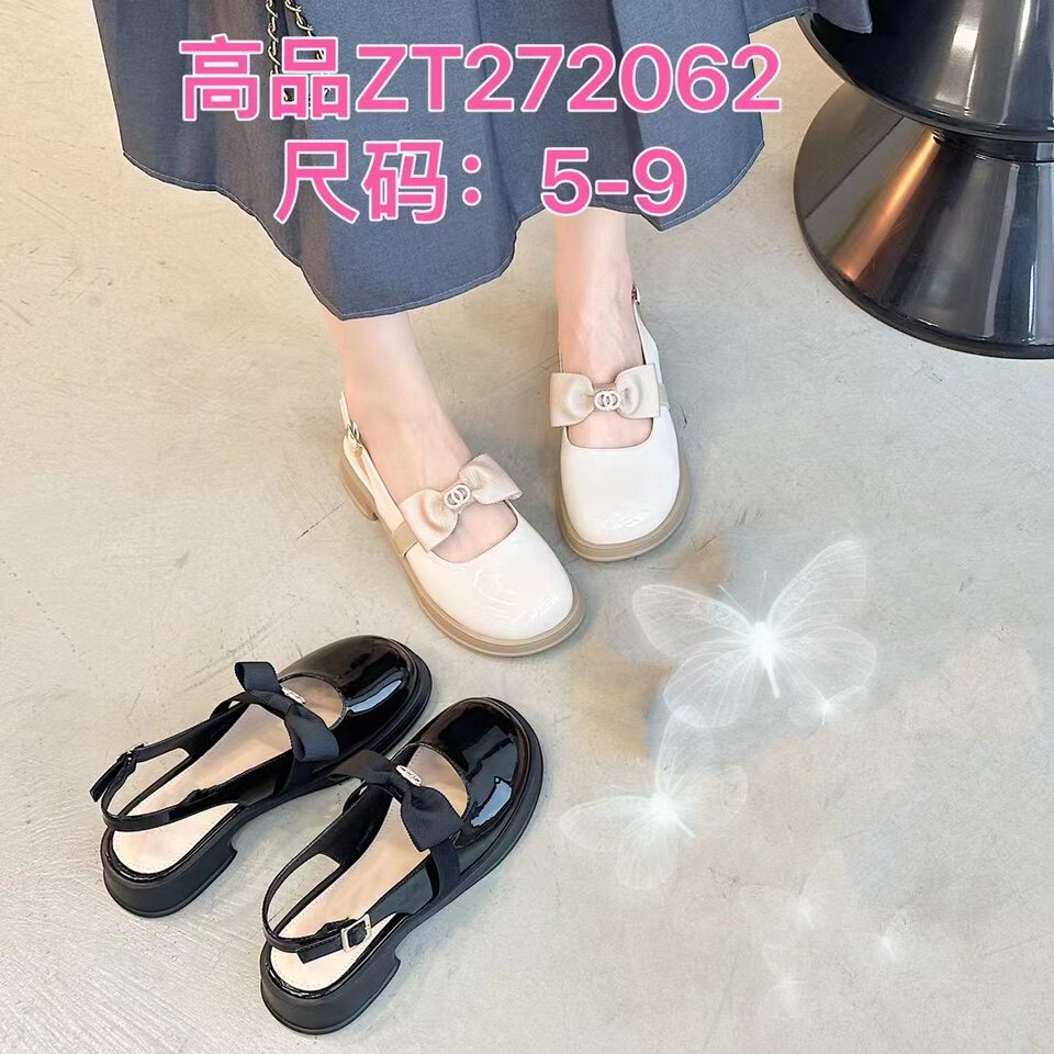 正品2024夏季新款前包后空精致蝴蝶结时尚淑女玛丽珍凉鞋272062